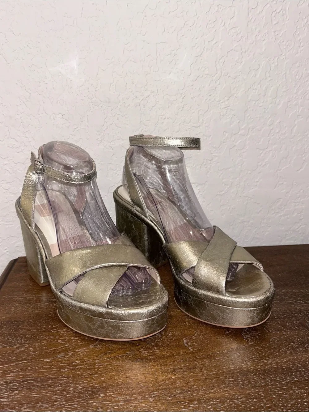 Dolce Vita Laisha Ankle Buckle Chunky Platform Block Heel Shoes